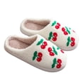 thumbnail image 3 of Gaexia Cute Cherry Slippers For Men And Women Cozy Winter Wool Indoor Shoes Soft Comfortable Home Footwear, 3 of 7