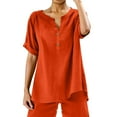 thumbnail image 1 of Blouse Ample à Boutons pour Femmes, Manches Courtes, Décontractée, 1 of 3