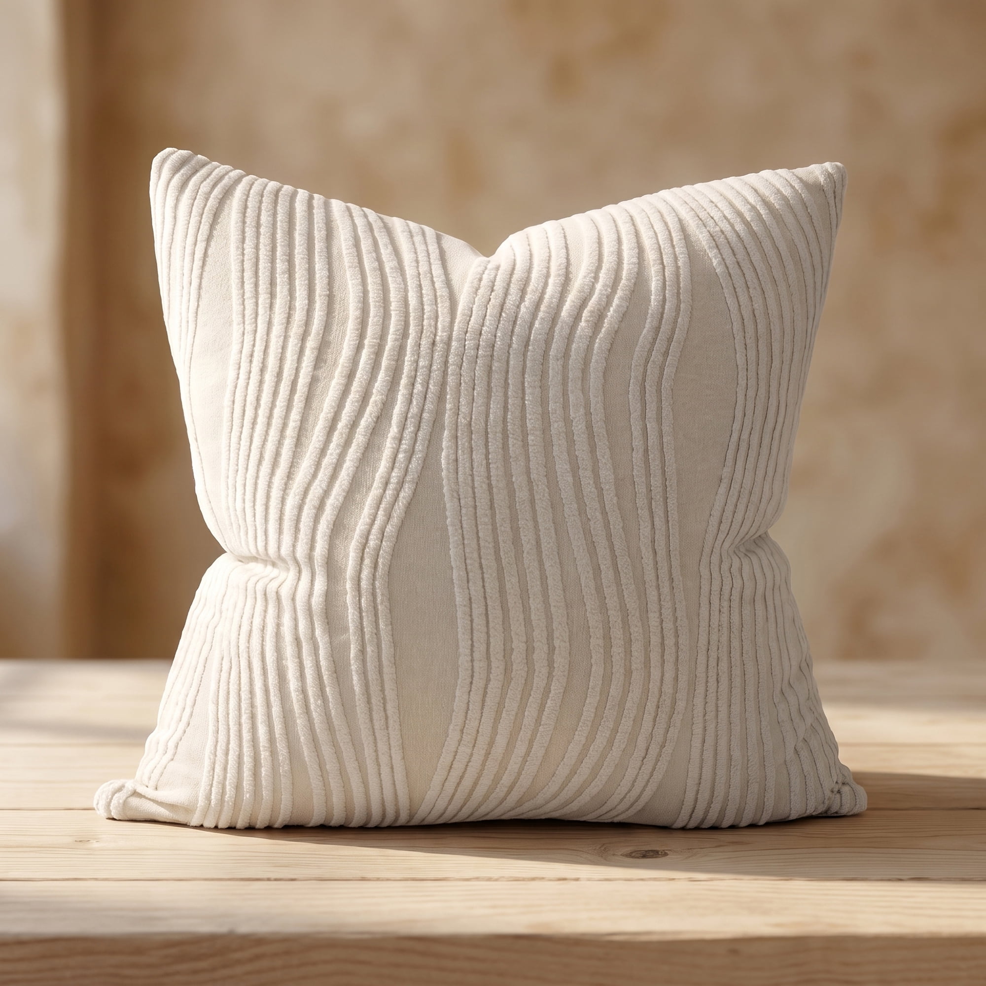 Unique Bargains 2Pcs Wave Textured Pillow Cover Jacquard Cushion Cases Light Grey 18"x18"