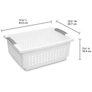 Sterilite Large Stacking Basket, Open Plastic Bin, Space Saving Organizers, White