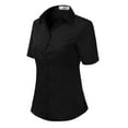 Doublju Women's Short Sleeve Slim Fit Button Down Dress Shirt (Plus
