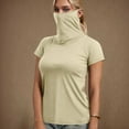 thumbnail image 2 of successthop Sun Protection Clothing Women with Face Cover Short Sleeve Solid Jacket for Outdoor Driving Traveling Hiking Fishing Beige L, 2 of 7