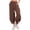 #03 Coffee 【Mix & Match: Stock Up on Your Favorite Colors】, variant on Women's Soft Cotton Casual Solid Color Button Down Wide Leg Pants With Elastic Waistband, Side Pockets, Adjustable Drawstring, Lightweight, Breathable, for Beach, Walking,