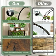 Wdmiya Plant Stand Indoor With 6 Pcs Grow Lights, 8 Tiered Indoor Plant Shelf, 60 Tall Plant Stand For Indoor Plants Multiple, Metal Plant Flower Holder, S-Shaped Plant Rack For Home, Patio