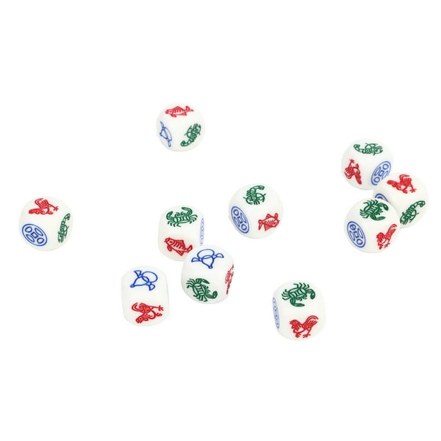 Dados, 10 Dados De Plástico De 14 Mm, Impermeables, De 6 Caras Para Entretenimiento