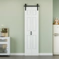 thumbnail image 2 of 24'' x 84'' Molded Bifold Barn Doors and Hardware Included, White Smooth Paintable Pre-assembled Solid Core Panels & Bi-fold Barn Door Hardware Kit, 6 Panel Design-Fit Max Opening 24in x 84in, 2 of 9