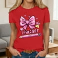 thumbnail image 5 of Xuyuer Women Graphic Print Round Neck Short Sleeve T-Shirt, Summer T-Shirt For School Season, 5 of 5