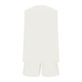 thumbnail image 4 of CHGBMOK Womens Two-piece Set Sleeveless Tank Top & Pocket Short Pants Solid Color Summer Outfits (White,XXL), 4 of 7