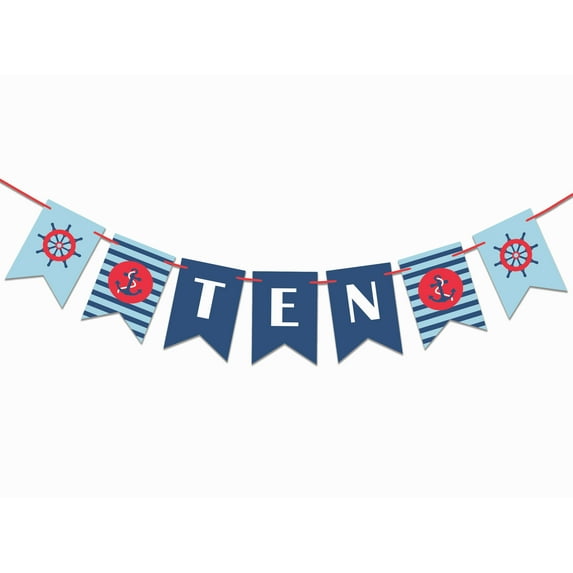 Inkdotpot Party Decorations For KidsI Am TenPennant Banner Flags For Boy PirateBirthday BuntingParty Garland