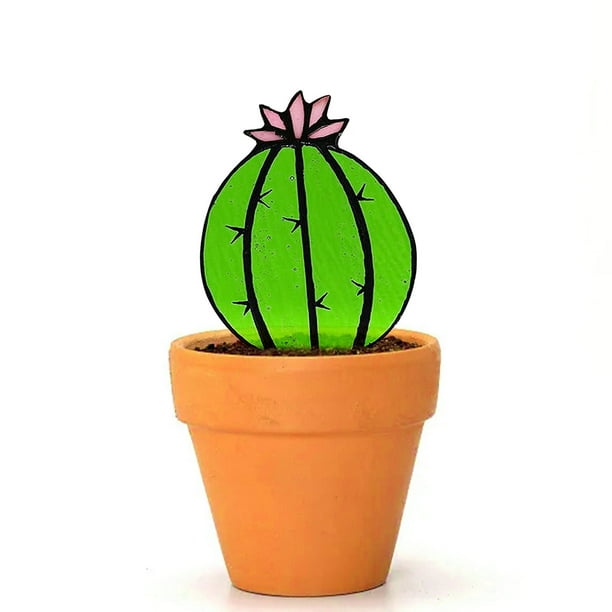 Cactus Colorido, Planta Suculenta, Simulación Acrílica, Decoración para Ventanas y Balcones, Adornos Tropicales En Maceta.
