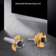 thumbnail image 3 of 2Pcs Fente Coupe 3 Aile Routeur Bit 1/2 & 1/4 Pouce Tige Outil de Travail du Bois Réglable, 3 of 9
