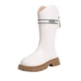 thumbnail image 2 of NAISIBABY Girls Knee High Boots, Lug Sole Wide Calf Back Zipper Fall Winter Fashion Princess Boots Beige 1.5(Big Kids), 2 of 6