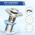 thumbnail image 2 of Neighborly Nook Upgraded 3 in 1 Bathroom Sink Stopper 3PCS Universal Pop Up Sink Drain Strainer,with Removable Stainless Steel Filter Basket Hair Catcher, Standard 1.1''~2.36'' Sink Basin Hole,Chrome, 2 of 6