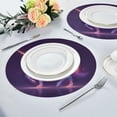 thumbnail image 4 of 15.4" Round Placemat Set of 1 Polyester Fabric Place Mats Non-Slip Dining Kitchen Table Mats for Kitchen Party Decor Glowing Unicorn, 4 of 5