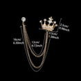 thumbnail image 4 of K-KED Suit Shirt Collar Fashion Tassel Brooch For Men Rhinestone Crown Chain Lapel Pin-Silver, 4 of 9