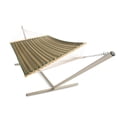 thumbnail image 1 of Castaway® Large Green and Brown Stripe Quilted Hammock, 1 of 2