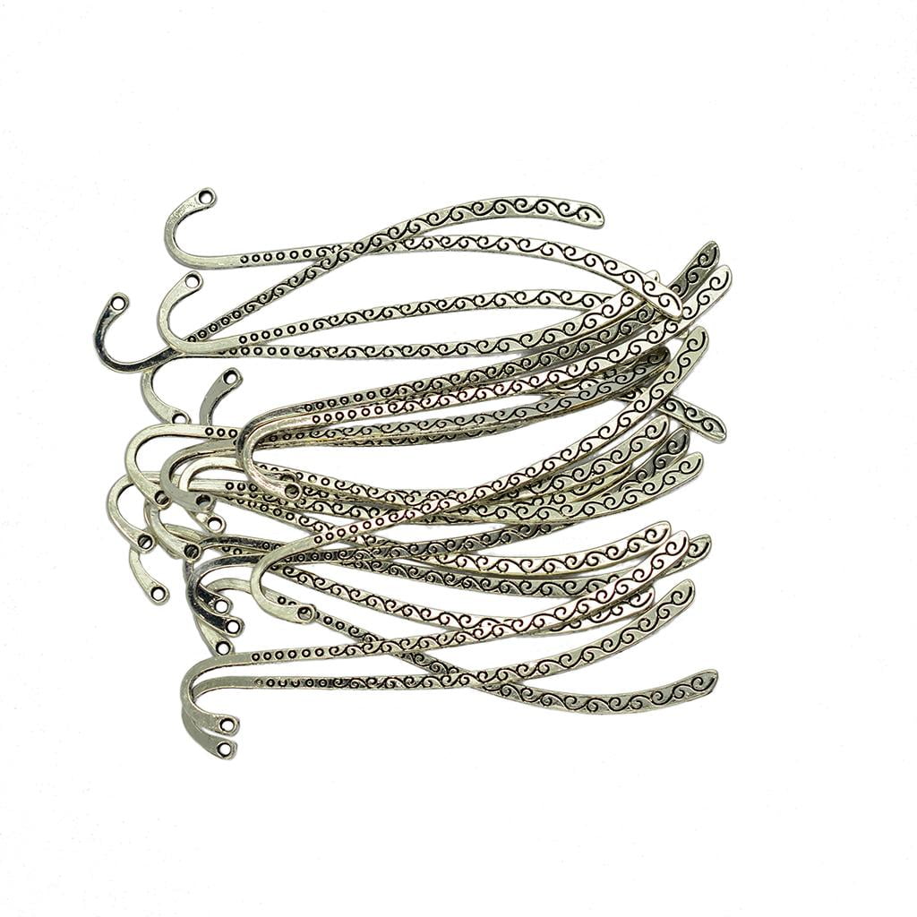 Pack of 300 Metal Beading Bookmarks Bulk with Hook Flower Bookmarks Making Accessories