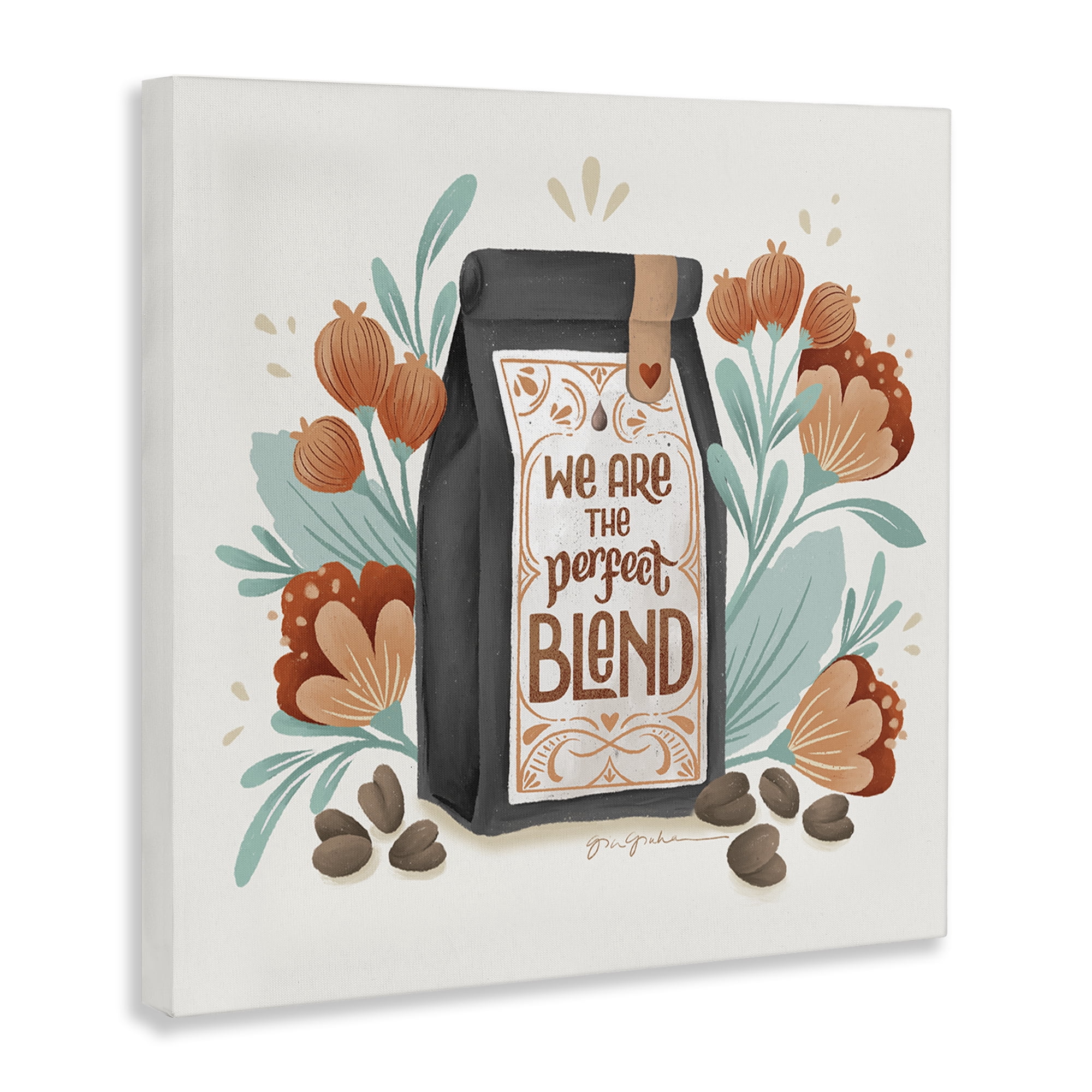 Stupell Industries Perfect Blend Coffee Food & Beverage Painting Wrapped Canvas Art Print Wall Art, 24 x 24