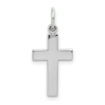 14k White Gold Cross Religious Pendant Charm Necklace Latin