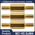 thumbnail image 2 of M3 H5.5xM4 Double-headed hexagonal copper Pillar Spacing Screws Threaded Standoff PCB Computer PC Motherboard Spacer 5Pcs-30Pcs, 2 of 4