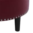 thumbnail image 5 of Partner Furniture 30" Round Faux Leather Tufted Storage Ottoman in Brick Red, 5 of 6