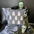 thumbnail image 4 of Spooky Halloween Ghost Throw Pillow covers Gray 24"x24" (60x60 cm) Linen Halloween Decor, Ghost Decor, Embroidery, Ghost Pillows Pillow Case, Ghost Modern Style - Ghostly Haunt, 4 of 10