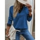 thumbnail image 1 of Top De Jersey Para Mujer, Manga Larga, Cuello En V, Costuras De Encaje Cómodas, Top De Punto Para Mujer Para Citas Para El Día A Día ANGGREK  Otros, 1 of 8