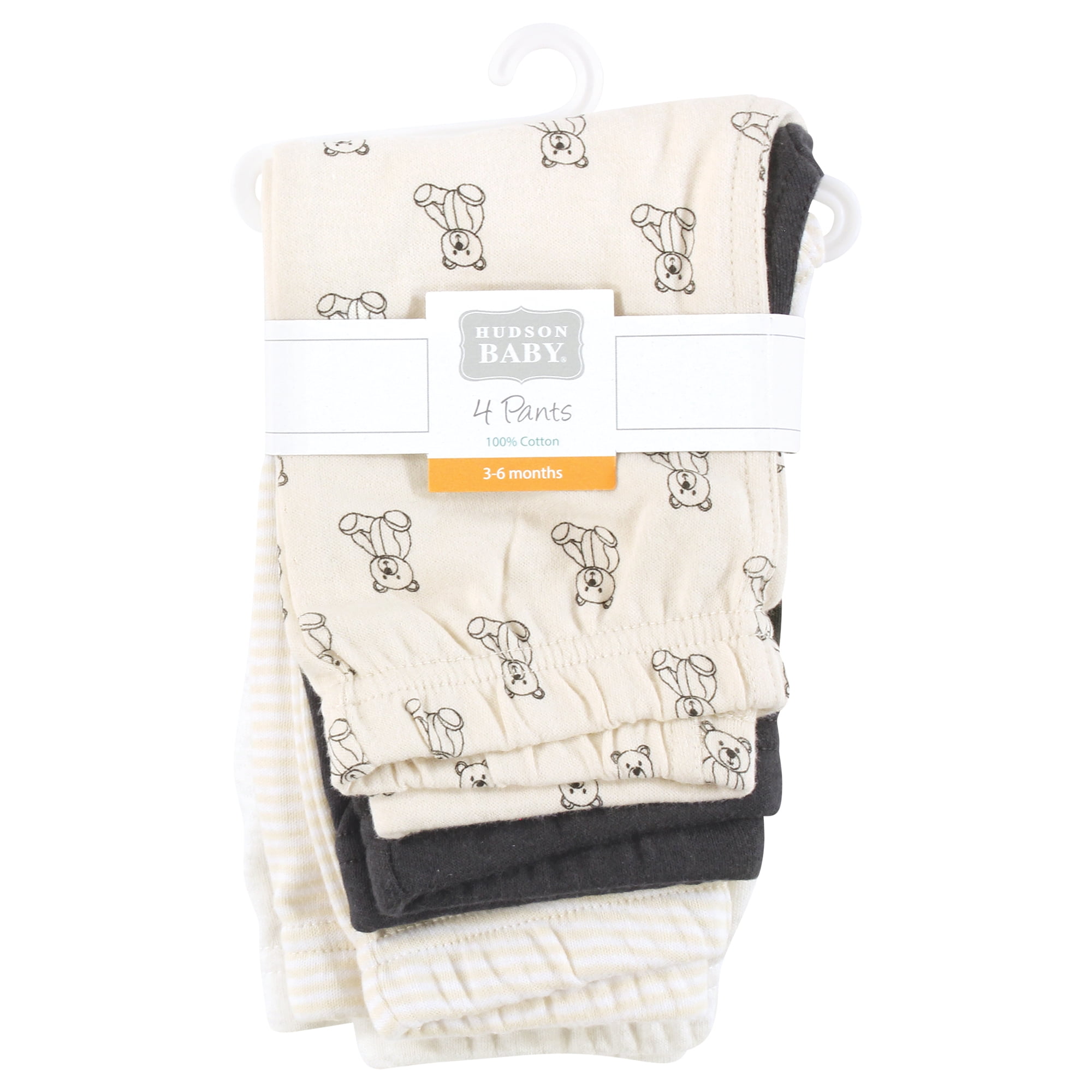 Hudson Baby Cotton Pants and Leggings, Beige Teddy Bear, 9-12 Months