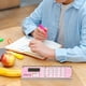 thumbnail image 4 of Oficina y papelería Regla recta Calculadora Suministros para estudiantes Papelería de aprendizaje Regla Mini Calculadora electrónica de regalo Calculadora de regla, 4 of 6