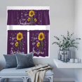 thumbnail image 6 of 3 Piece Kitchen Curtains and Valances Set Purple Sunshine Sunflower Cafe Curtains 24 Inch Length Pastoral Bees Farmhouse Floral Valance & Tier Curtain for Living Room Bedroom Window 54"x18"+27"x24"*2, 6 of 6