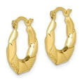 thumbnail image 2 of FB Jewels 10K Yellow Gold Scalloped Textured Hollow Hoop Earrings, 2 of 3