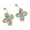 Beige, variant on Elegant Double Sided Flower Studs Earrings With Silver Backing