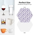 thumbnail image 6 of Yiaed Lavender Flowers Print Leather Coasters for Drinks - Cup Coasters Coffee Table Kitchen Table Bar, Home & Office Gifts Handmade Drink Coasters-Hexagon, 6 of 6
