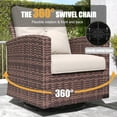 thumbnail image 5 of Layinsun 10 Pieces Patio Furniture Set with Swivel Chairs, Rattan Wicker Rocking Glide Chairs with 44" Propane Gas Fire Pit Table Conversation Set, 5 of 9