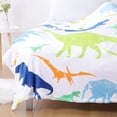 thumbnail image 3 of Dinosaur Throw Blanket for Children, Dinosaur Pattern Sherpa Plush Fleece Blanket Soft Cozy Cartoon Blankets for Kids (Dinosaur 11, 60" x 80"), 3 of 6