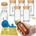 thumbnail image 2 of Glass Spice Jars with Bamboo Airtight Lids - (6 Pack) - 4 oz Square Spice Bottles with Shaker Lids, 2 of 6