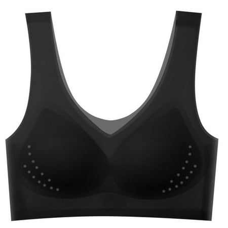 

Breathable Ice Silk Push Up Bra for Women Wireless Underwear with Removable Pad Sleep Lingerie Ultra Thin Support Bra