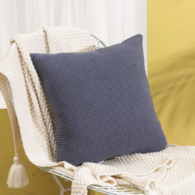 Funda de almohada de poliéster de 4 piezas con diseño de rayas de maíz de Piccocasa para sofá