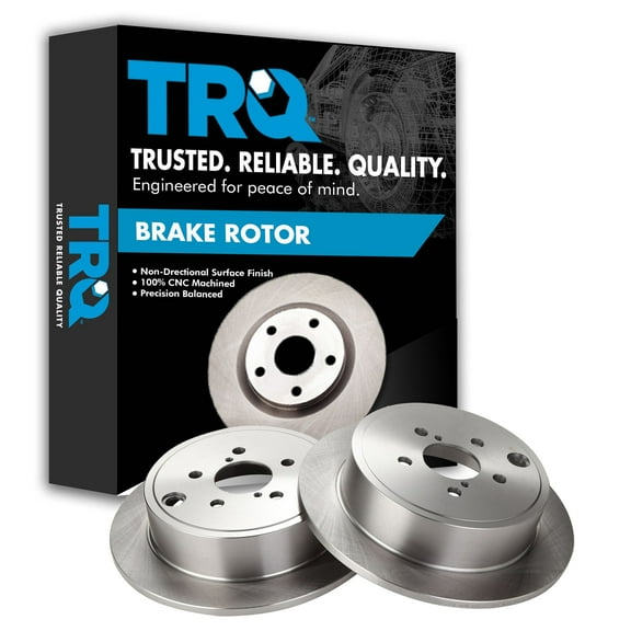 TRQ Rear Brake Rotors Set Solid Fits Select 2013-2015 Subaru BRZ 2009-2013 Forester 2008-2014 Impreza 2010-2014 Legacy Outback