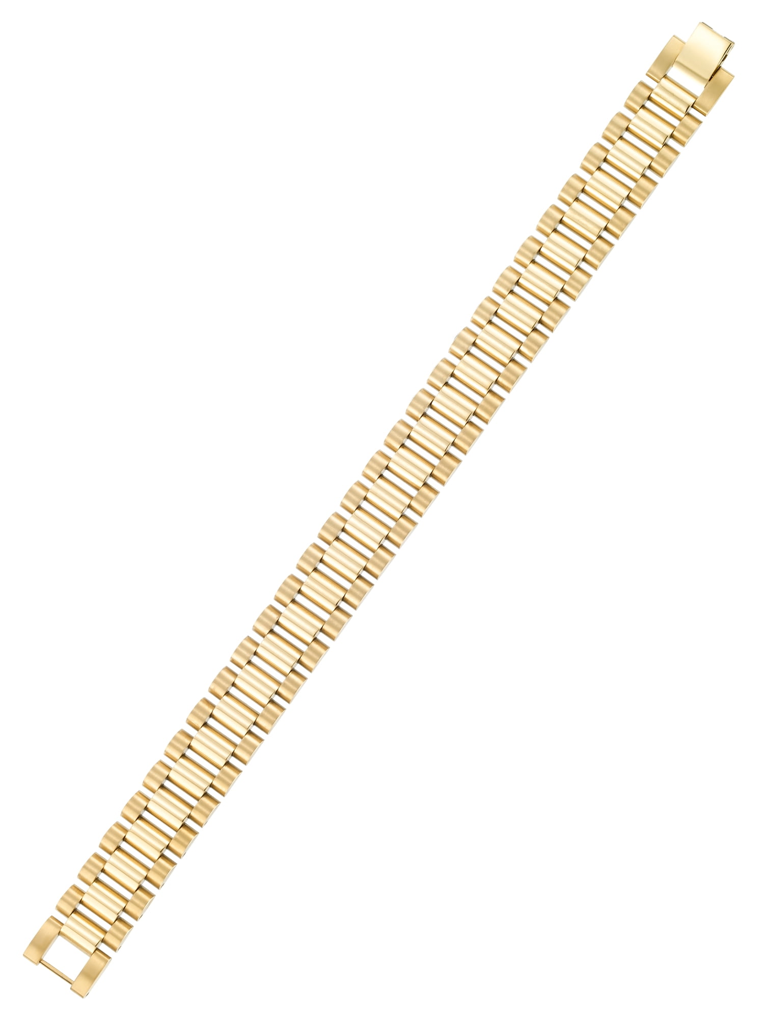 Focus for Men by Focus Men, Omega Link Bracelet in Stainless Steel with Gold Tone Ion Plating, 9".