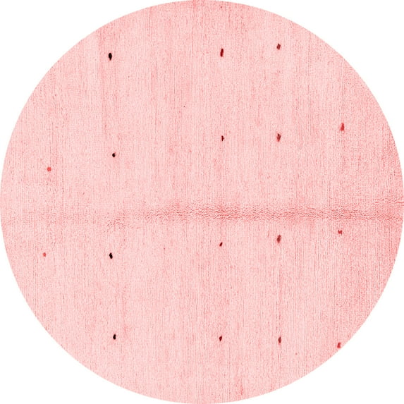 Ahgly Company Machine Washable Indoor Round Solid Red Modern Area Rugs, 7' Round