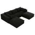 thumbnail image 6 of MAYEERTY 118.2" Cloud Sofa Black Corduroy Fabric Deep Seat Double-Layer Design Removable Cushion No Assembly DIY Combination for Multi-Rooms, 6 of 6