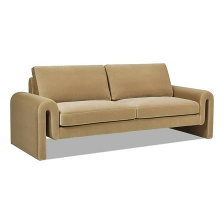 Pemberly Row Contemporary 85" Arched Arm Sofa Camel Brown Beige