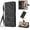 Black, variant on For iPhone 16 Pro Max Phone Case,Anti-scratch PU Leather Flip Cover,With Card Slots,Strap,Flip Foldable Kickstand,Butterfly and Flower Embossing Design,Shockproof Non-Slip Wallet Case,Brown