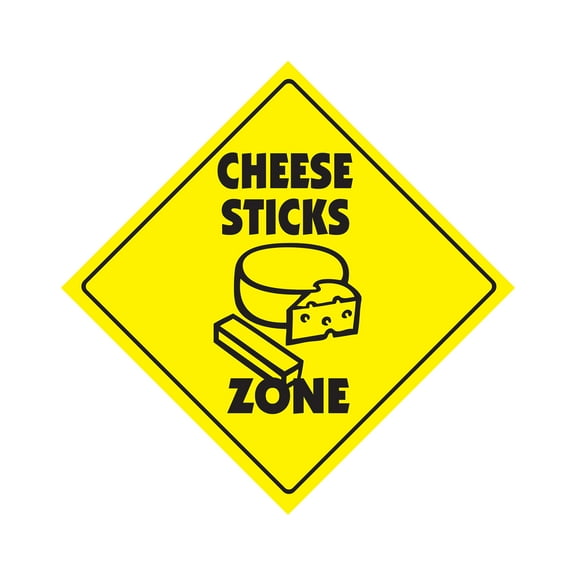 Cheese Sticks Crossing Sign Zone Xing | Indoor/Outdoor | 14" Tall fried dipping sauce mozzerella marinara