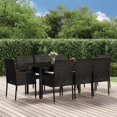 thumbnail image 1 of vidaXL 9 Piece Garden Dining Set with Cushions Black Poly Rattan, 1 of 5