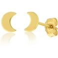 thumbnail image 2 of Solid 14k Yellow Gold Polished Small Moon Stud Earrings, Tiny Crescent Moon Stud Earrings, Gold Stud Earrings for Women, 2 of 5