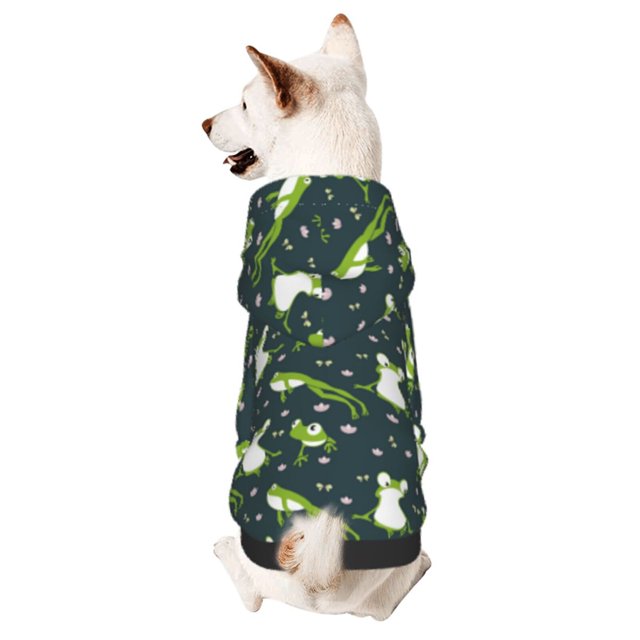 Balery Green Frogs Sudadera con Capucha para Perros Pequeños – Ropa para Mascotas, Disfraz para Perros y Gatos, Ideal para Fiestas y Cosplay-XX-Large
