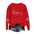 thumbnail image 3 of yoeyez Valentine Day Sweatshirt for Women Lightweight Love Heart Print Pullover Round Neck Long Sleeve Shirts Trendy Holiday Blouses, 3 of 7