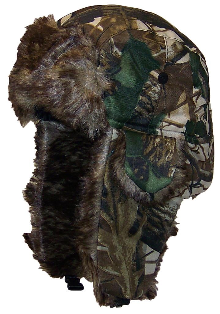 Best Winter Hats Adult Tree Camouflage Russian/Hunters W/Soft Faux Fur Winter Cap One Size 